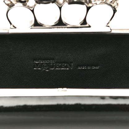 Alexander McQueen Patent Skull Knuckle Duster Box Clutch Black 6 of 11