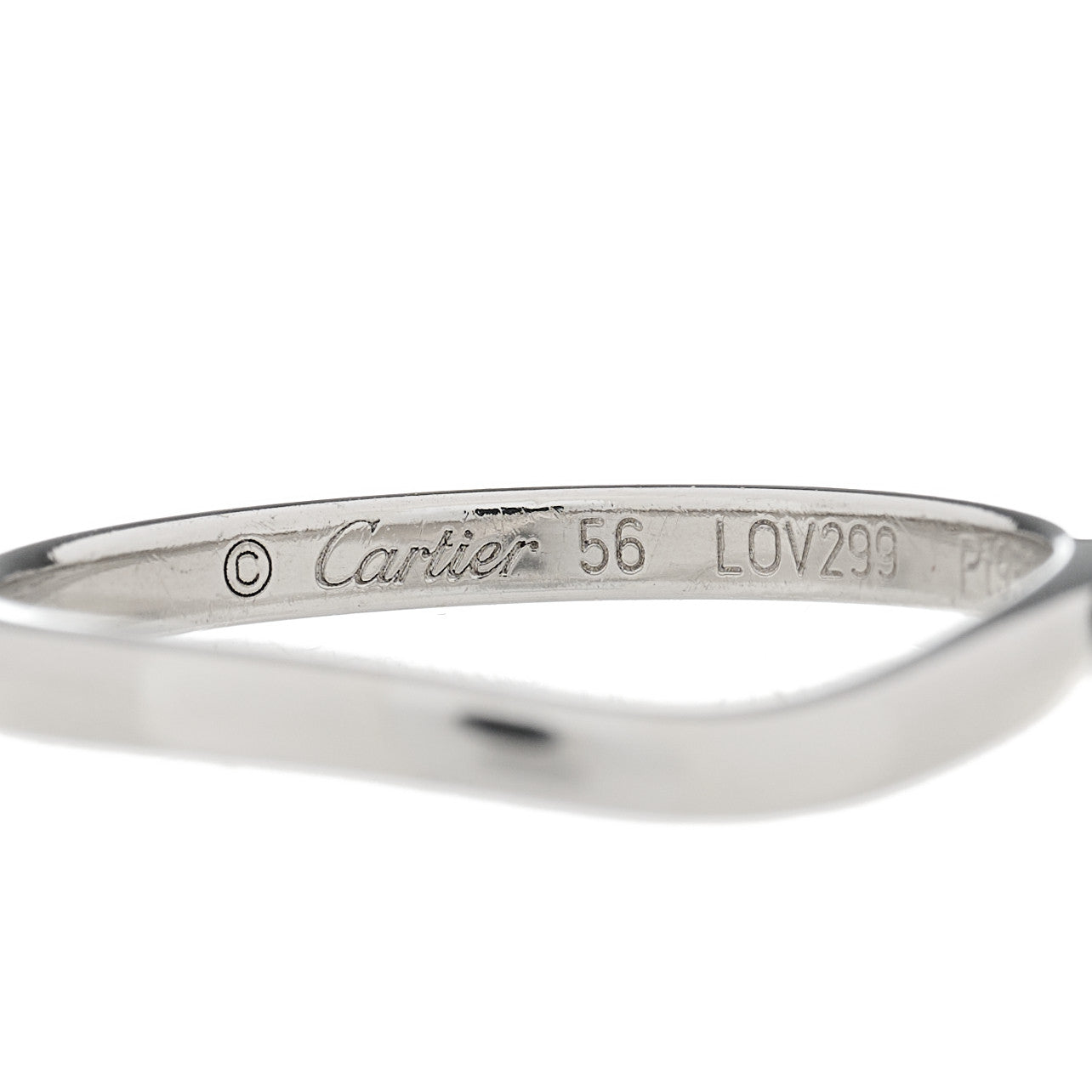 Platinum 2mm Ballerine Curved Wedding Band Ring 56 7.5