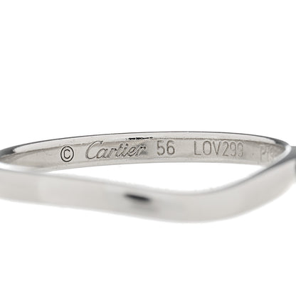 Cartier Platinum 2mm Ballerine Curved Wedding Band Ring 56 7.5 4 of 5