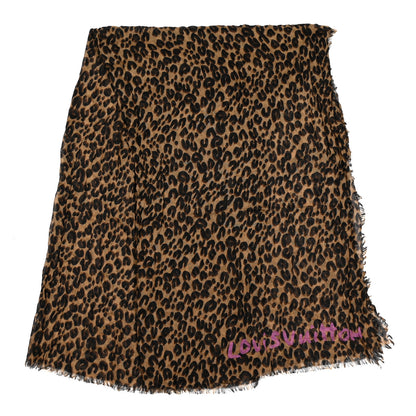 Louis Vuitton Cashmere Silk Leopard Etole Stole Marron 3 of 3