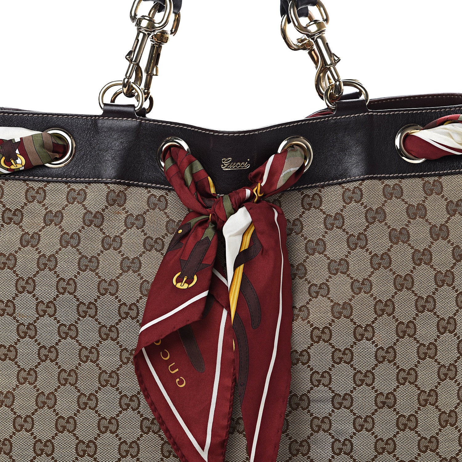 Gucci Monogram Large Positano Tote Brown 9 of 18