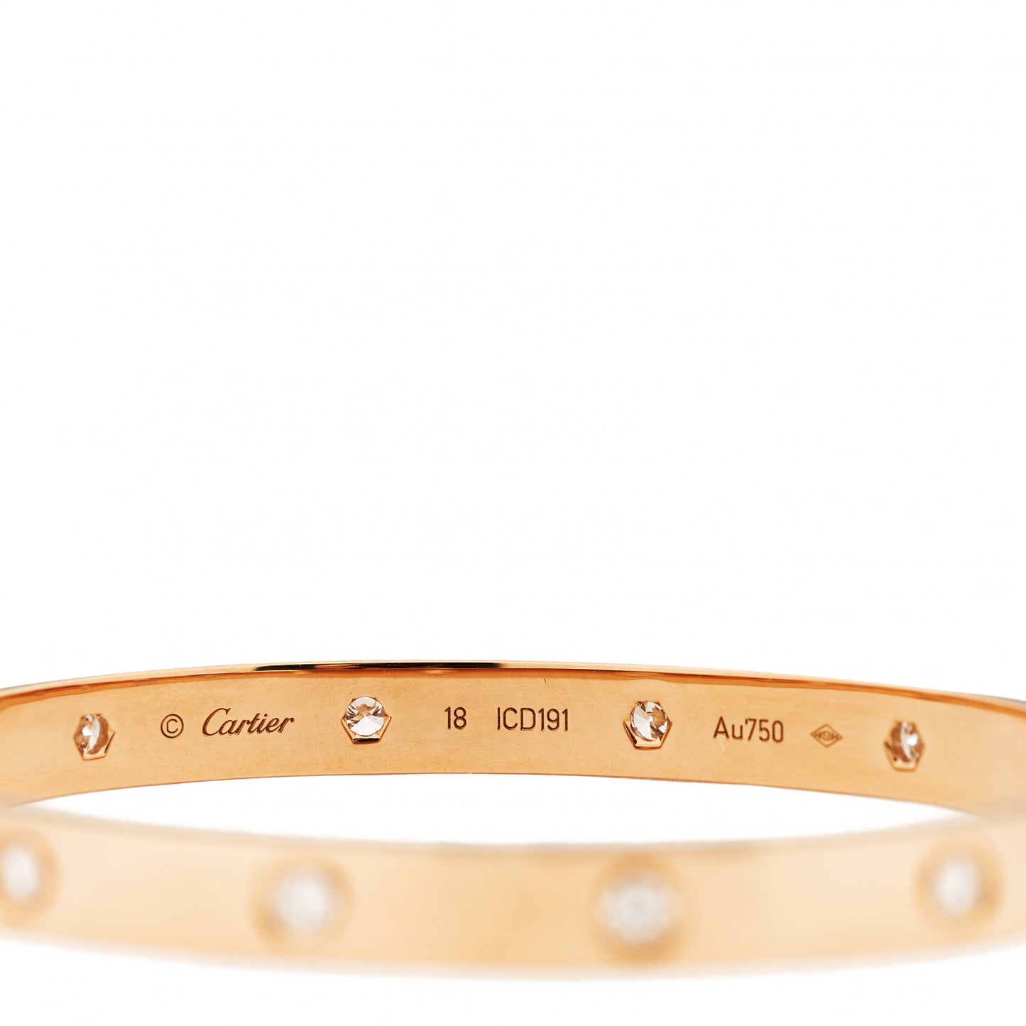 18K Pink Gold 10 Diamond LOVE Bracelet 18
