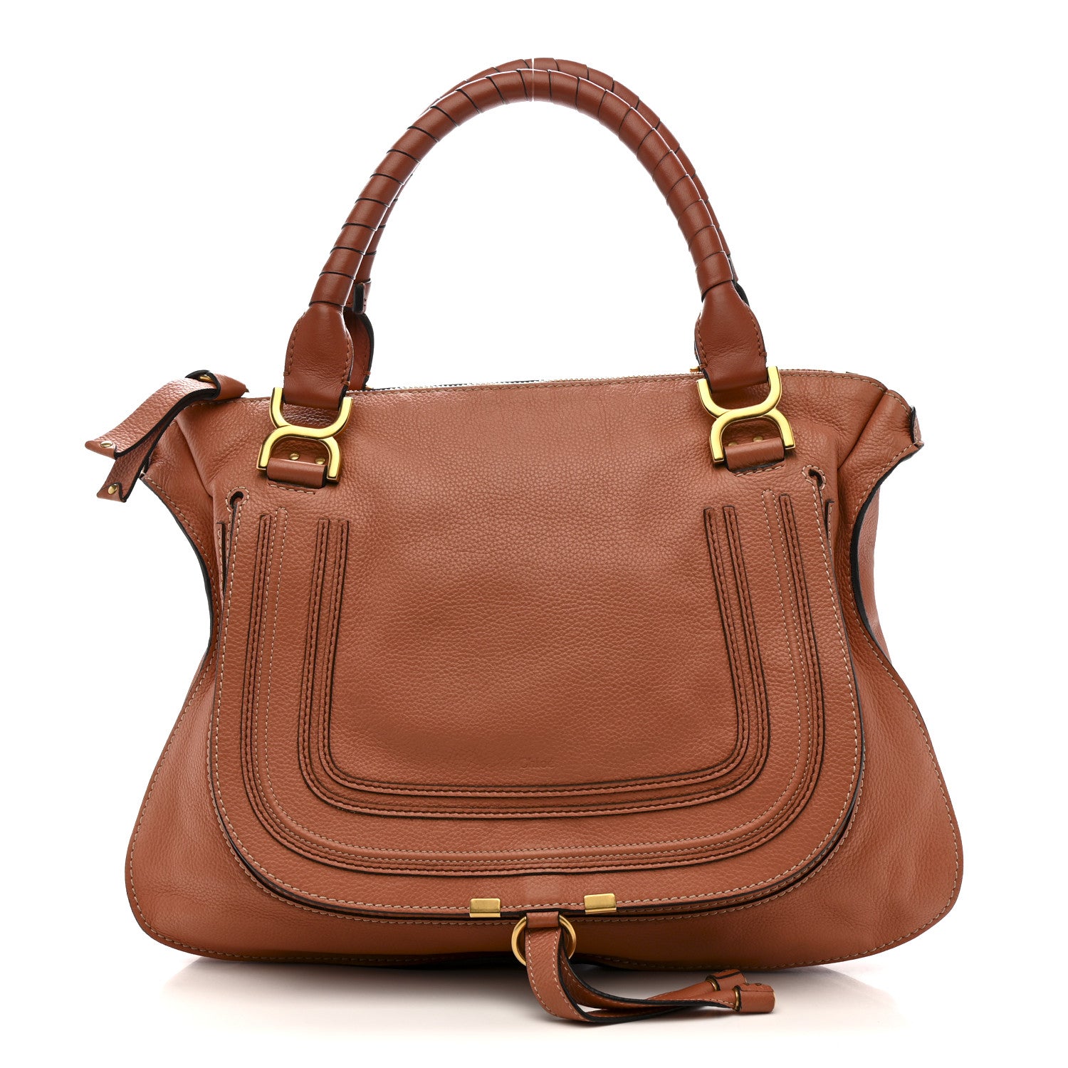 Chloe Calfskin Large Marcie Satchel Coral 1 of 14