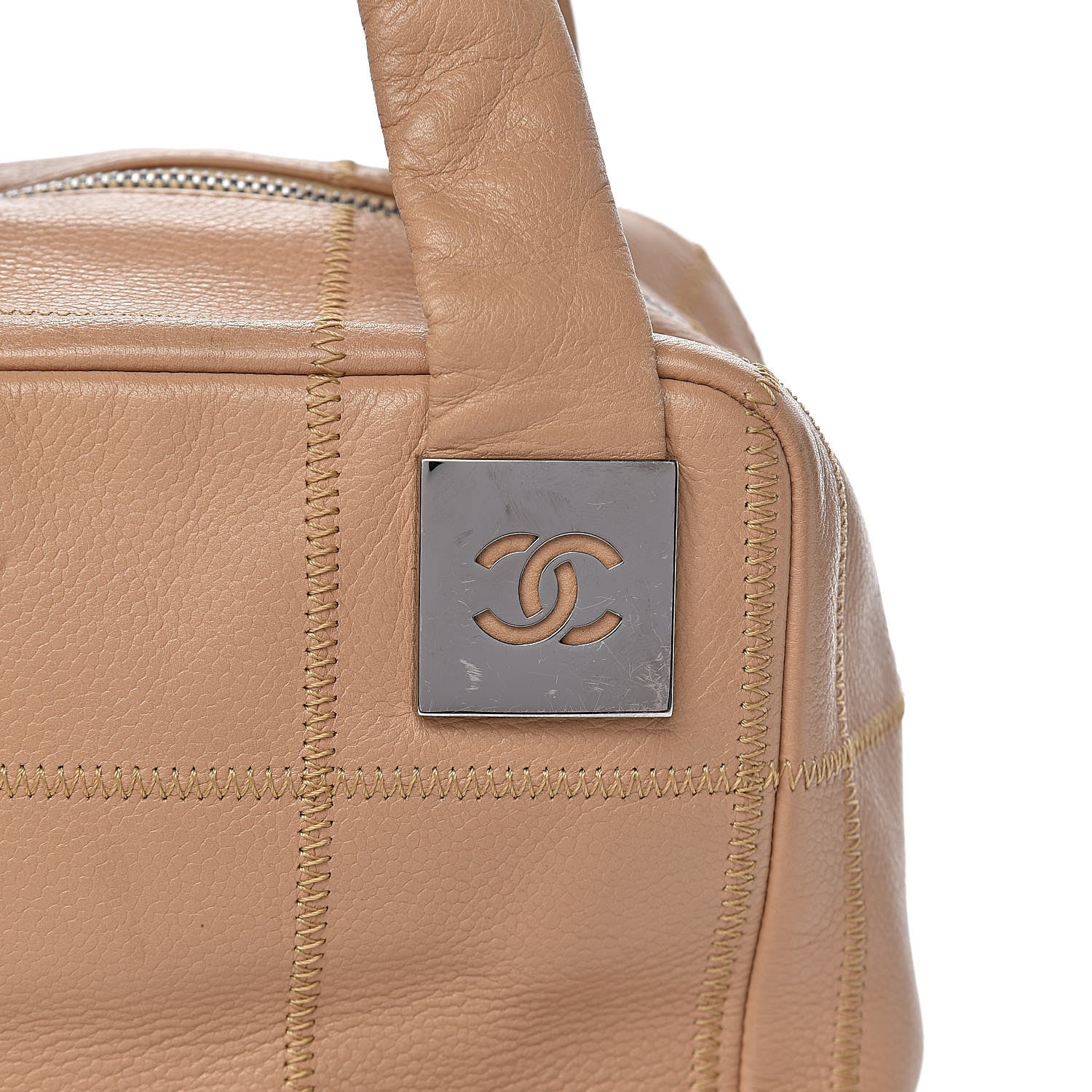 Chanel Caviar Square Stitched Tote Beige 11 of 11