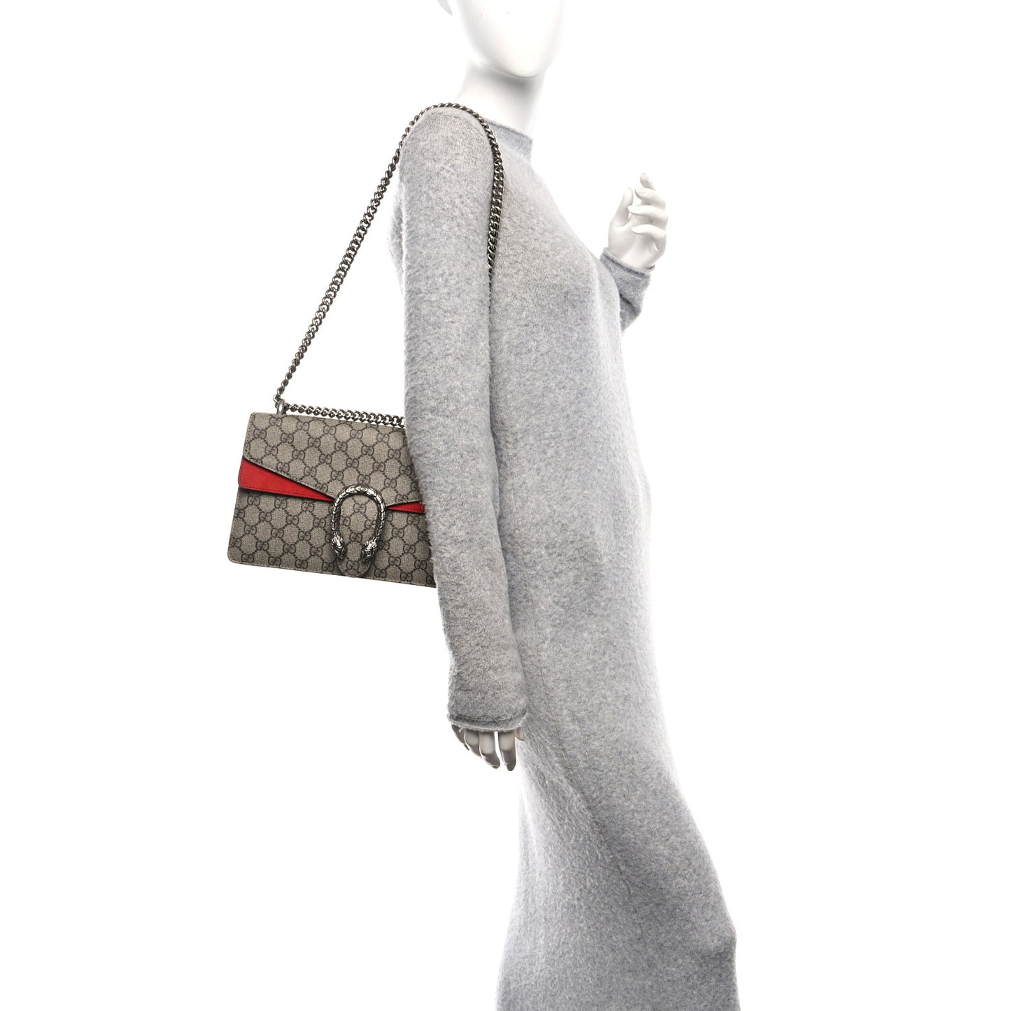 GG Supreme Monogram Small Dionysus Shoulder Bag Red