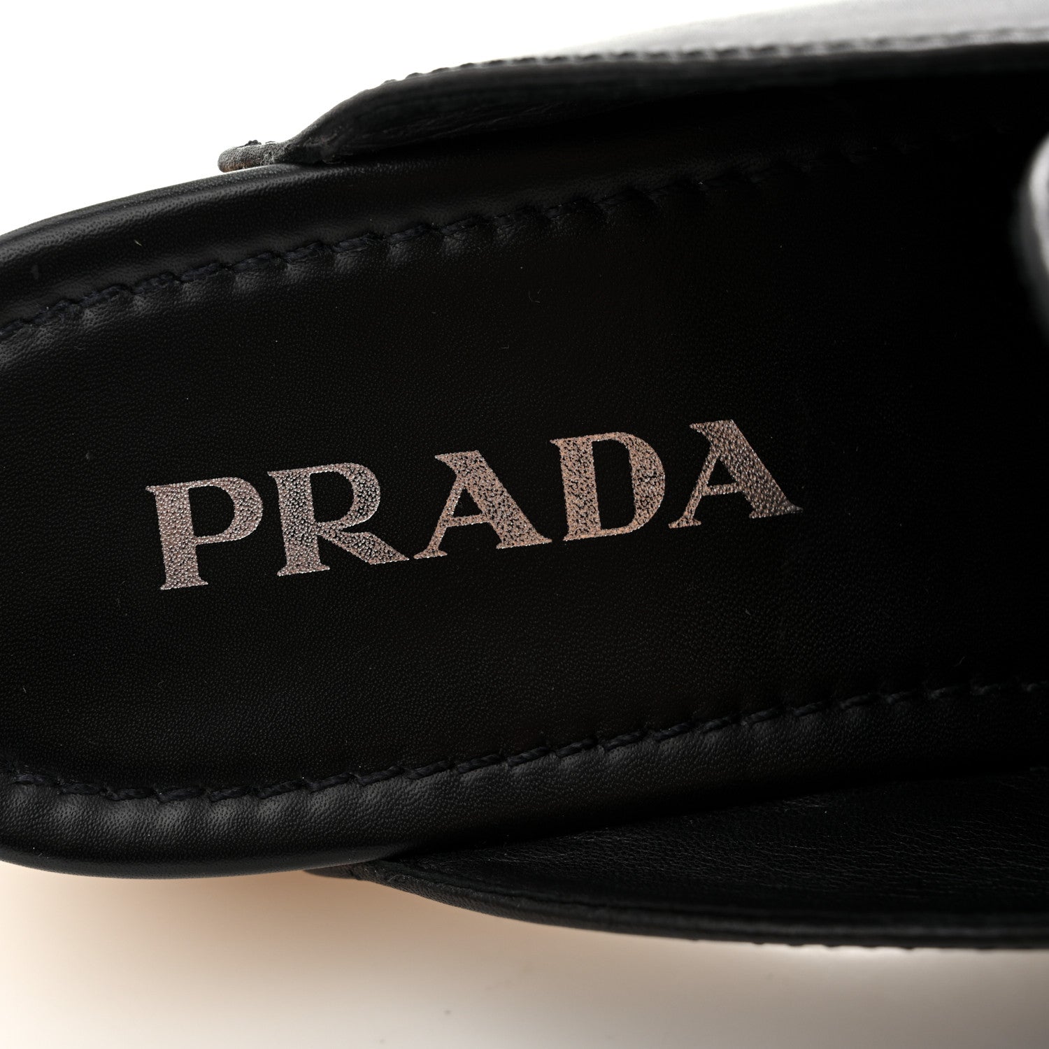 Prada Natural Calfskin Metal Triangle Logo 45mm Clogs 40 Black Sabbia 7 of 15