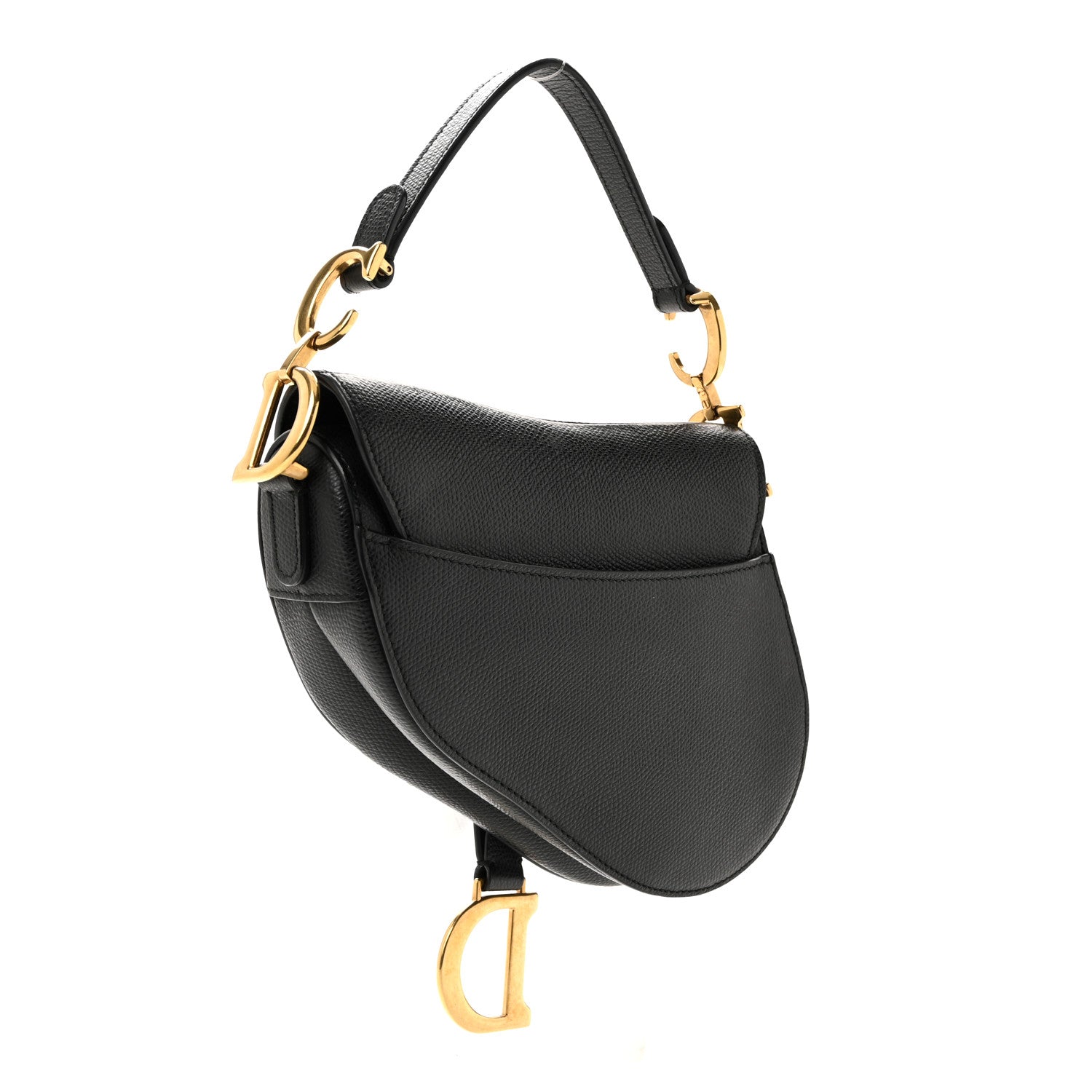 Christian Dior Grained Calfskin Mini Saddle Bag Black 3 of 13