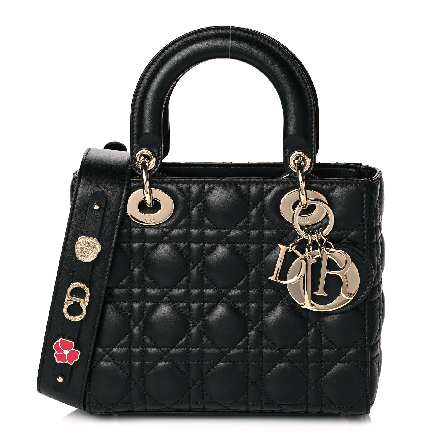 Christian Dior Lambskin Cannage Small Lucky Badges My Lady Dior Black 1 of 9