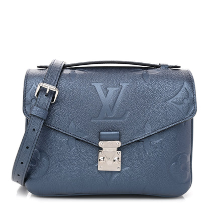 Louis Vuitton Metallic Empreinte Monogram Giant Pochette Metis Navy Nacre 1 of 7