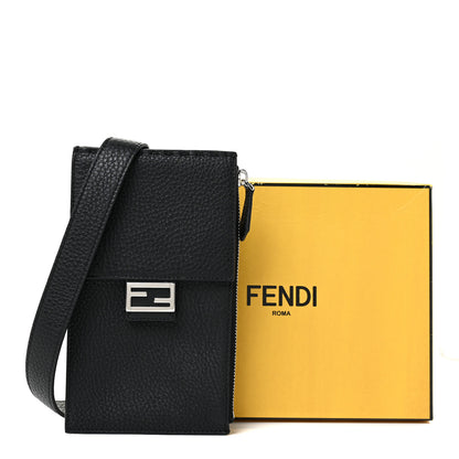 Fendi Cuoio Romano Crossbody Phone Pouch Black 9 of 9