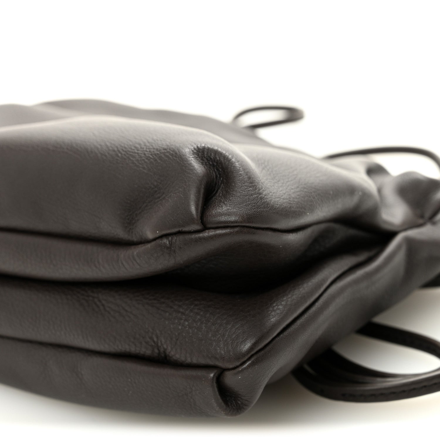 The Row Grained Calfskin Bourse Clutch Dark Brown 9 of 9