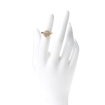 Chopard 18K Yellow Gold Diamond 3 Happy Diamonds Oval Pave Ring 46 3.75 2 of 5