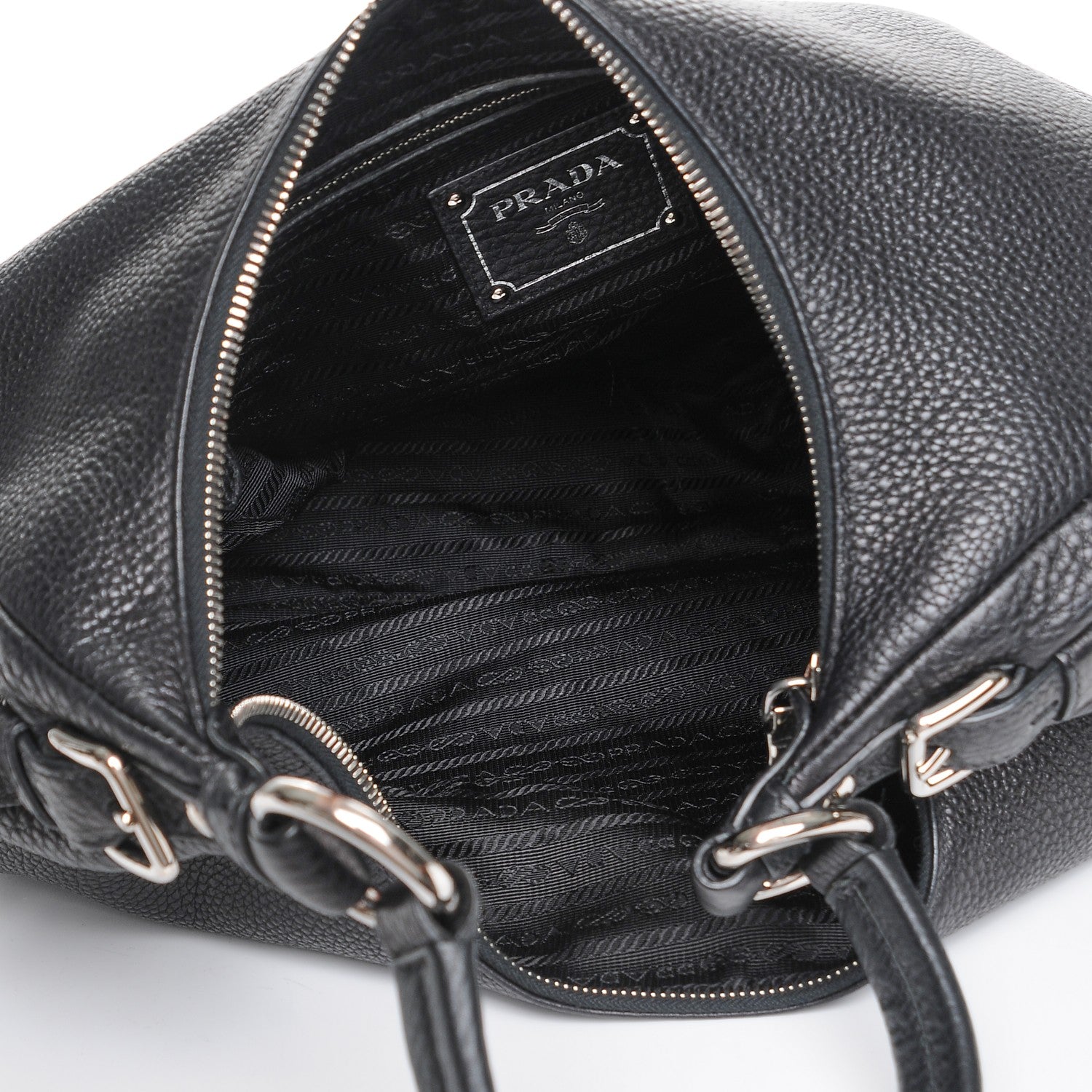 Prada Vitello Daino Hobo Nero Black 3 of 5