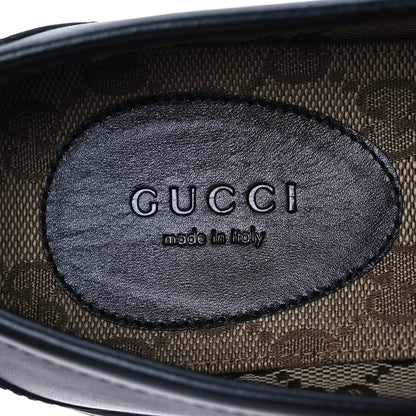 Gucci Betis Glamour Calfskin Womens Horsebit Loafers 37.5 Black 9 of 11