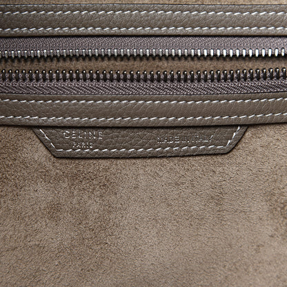 Celine Drummed Calfskin Mini Luggage Souris 6 of 10