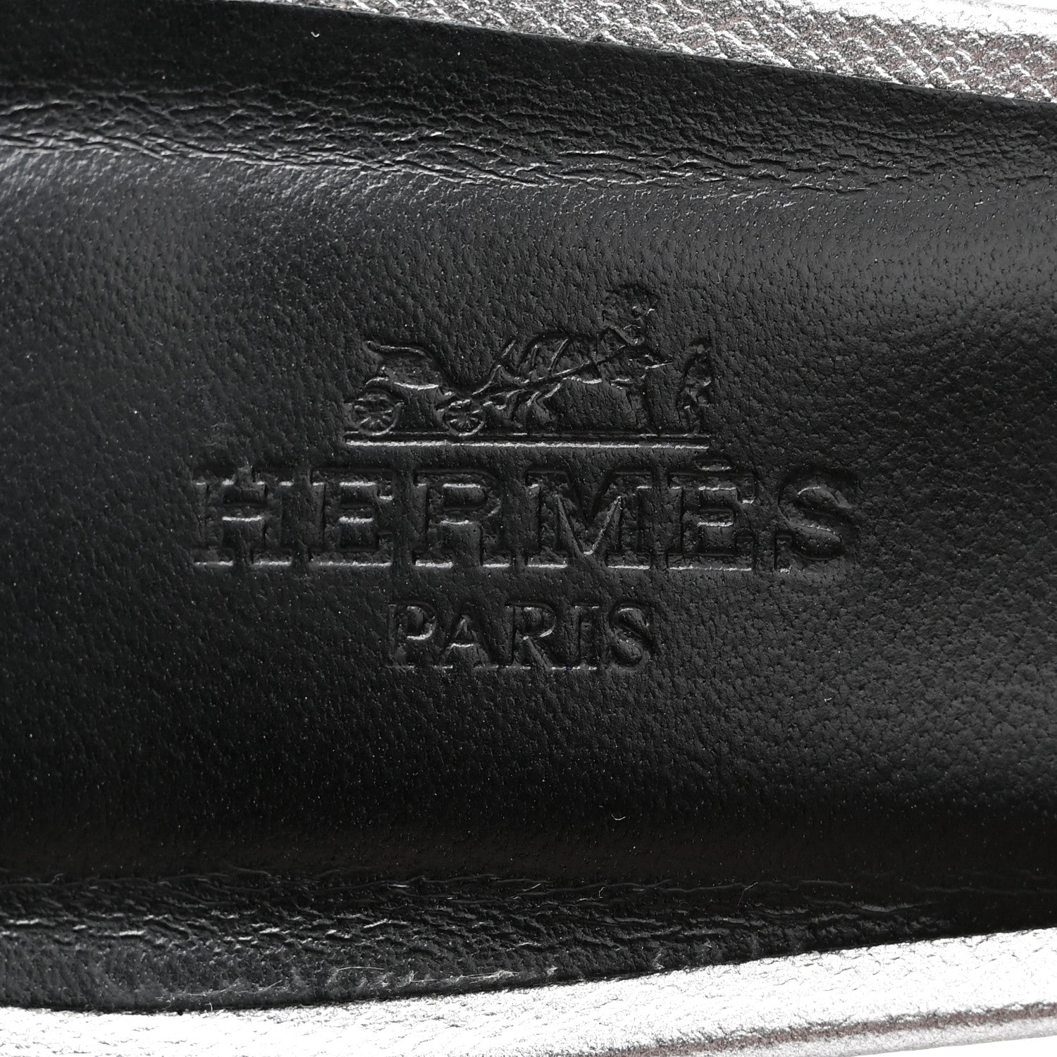 Hermes Metallic Epsom Oasis Sandals 37 Gris Argente 7 of 9