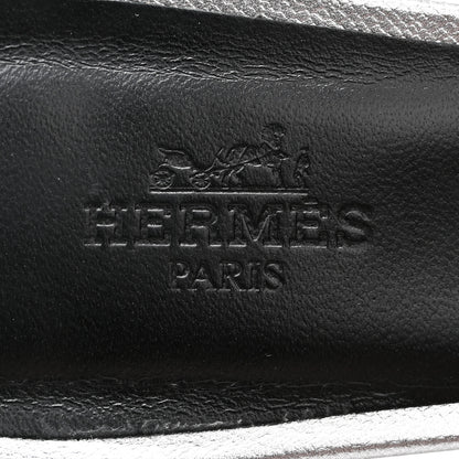 Hermes Metallic Epsom Oasis Sandals 37 Gris Argente 7 of 9