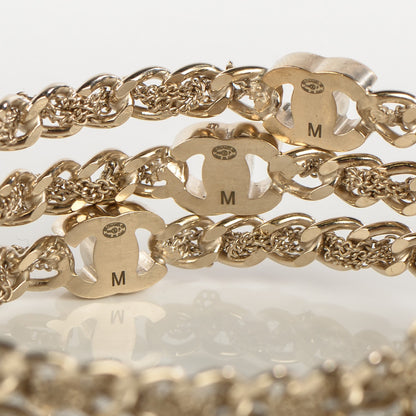 Chanel Chain Bangle Set of 3 Light Gold Medium 5 of 6