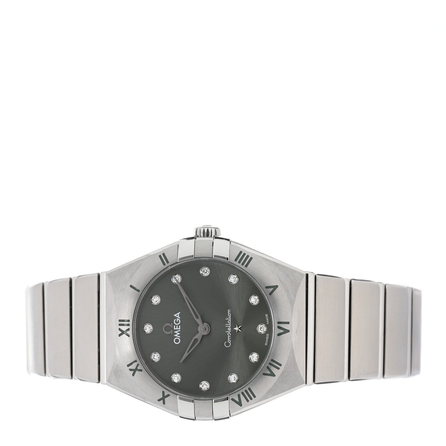 Omega Stainless Steel Diamond 28mm Constellation Quartz Watch Green 131.10.28.60.60.001 2 of 5