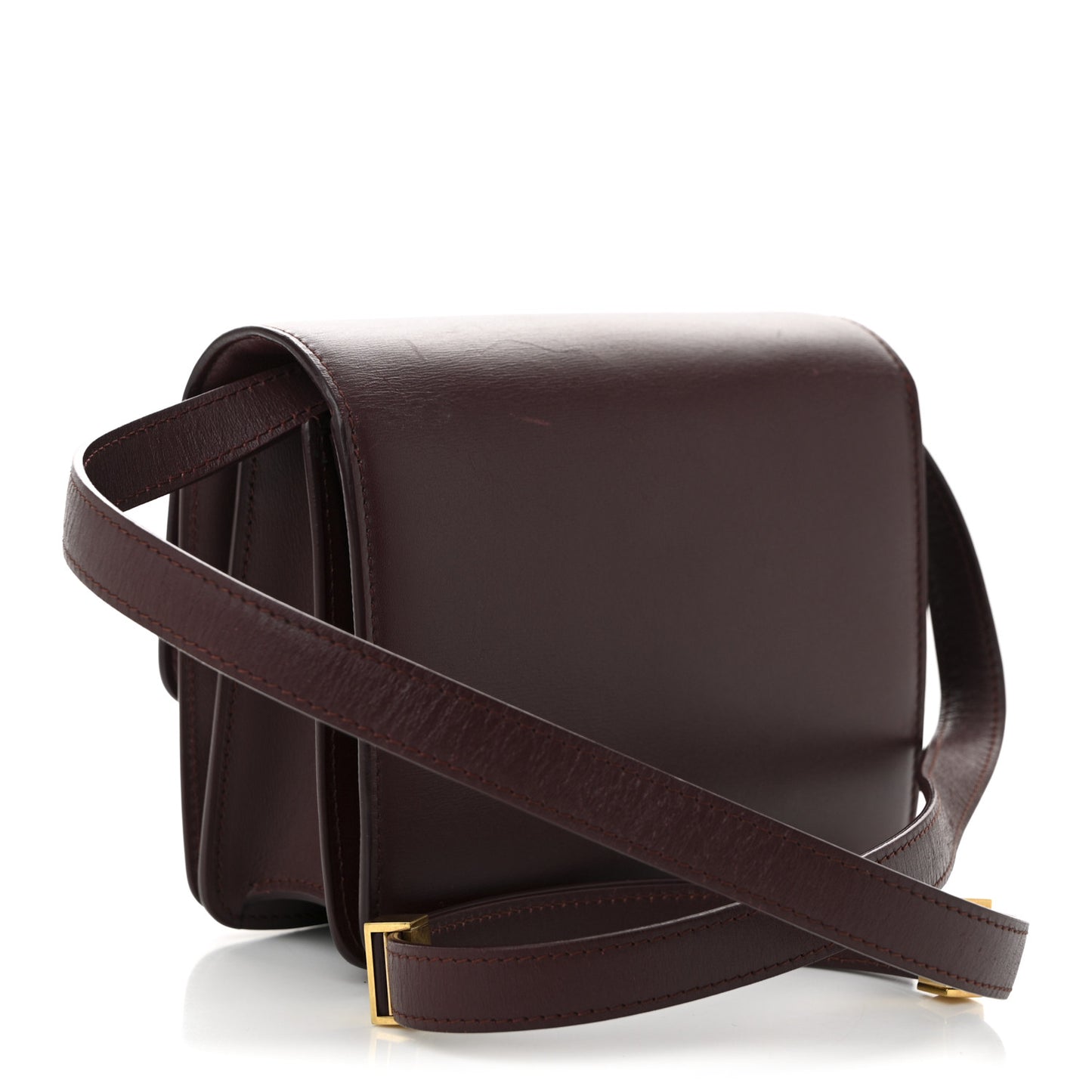 Box Calfskin Small Classic Box Flap Bag Burgundy