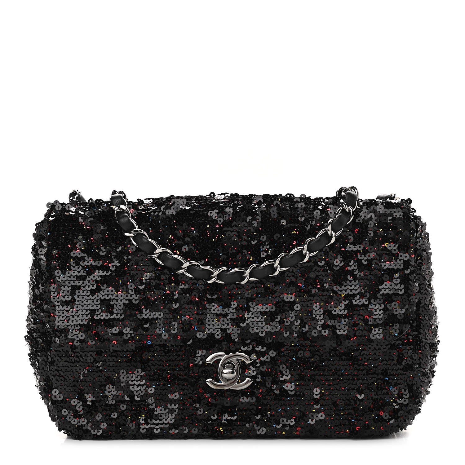 Chanel Sequin Medium Single Flap Multicolor Black 1 of 10