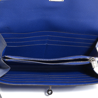 Hermes Epsom Kelly Longue Wallet Bleu Electrique 11 of 15