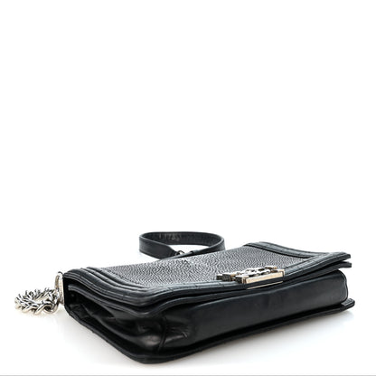 Chanel Galuchat Stingray Medium Boy Flap Black 4 of 10