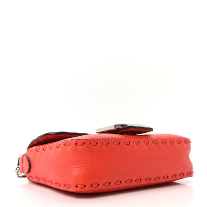 Fendi Cuoio Roma Sellerissima Nappa Sintetica Tape Stitch Mini Baguette Orange 4 of 9