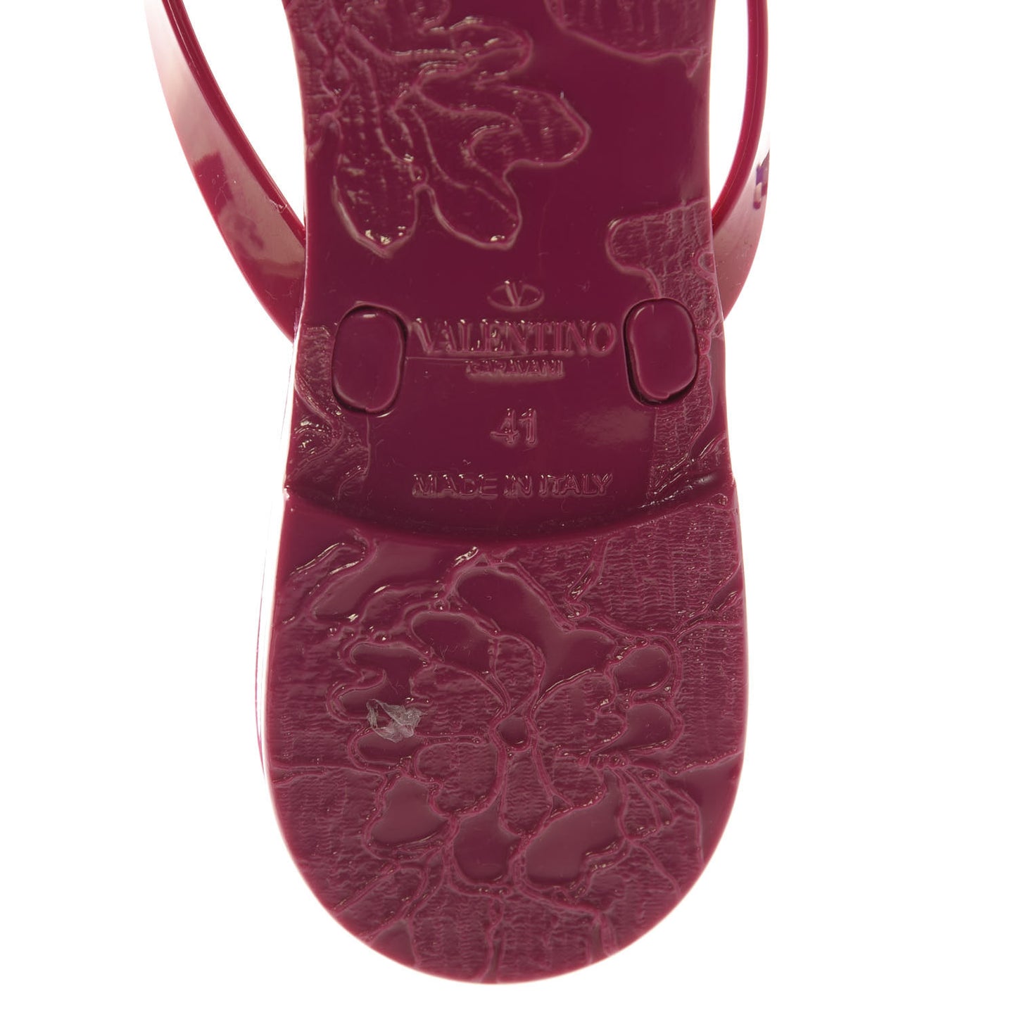 PVC Jelly Rockstud Bow Thong Sandals 41 Deep Cyclamin