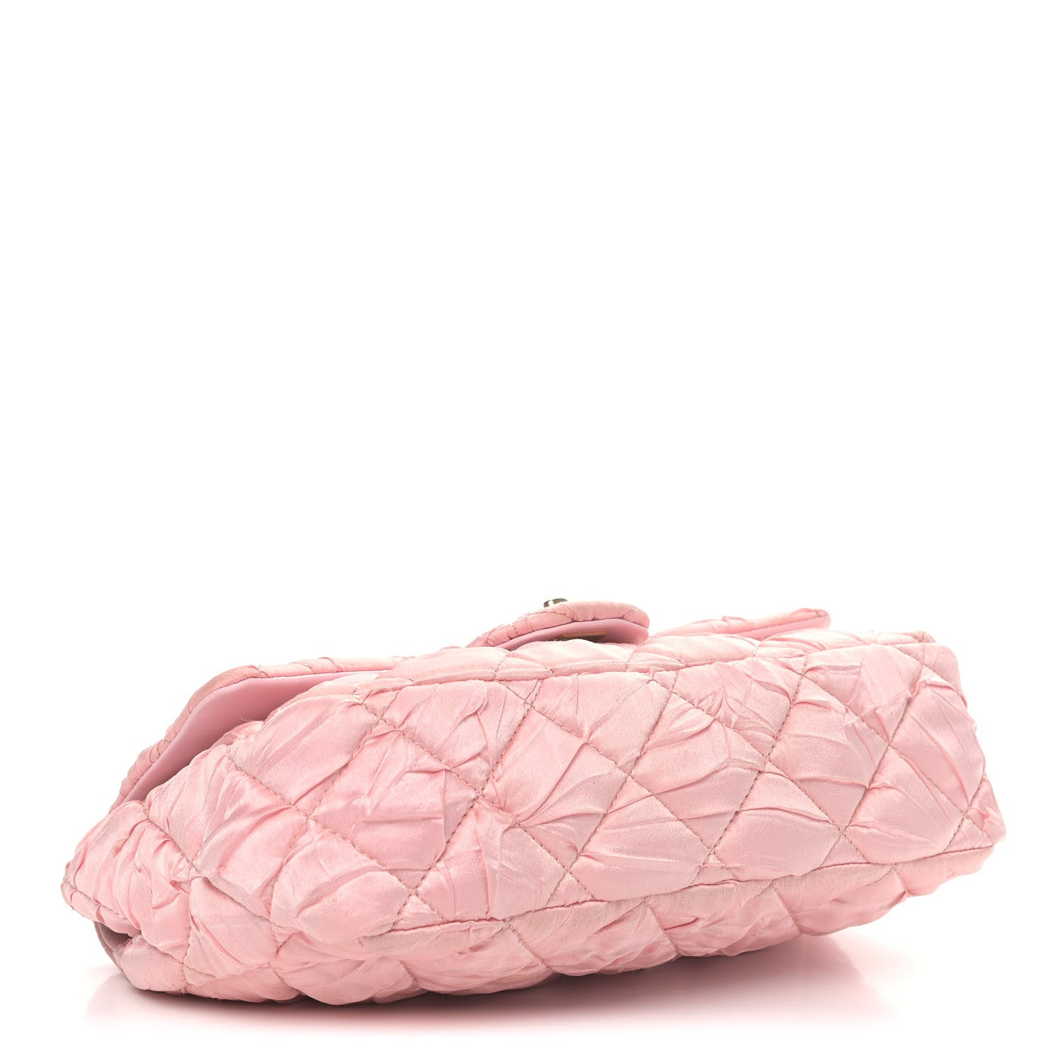 Chanel Satin Quilted Pleated Medium Single Flap Pink 3 of 5