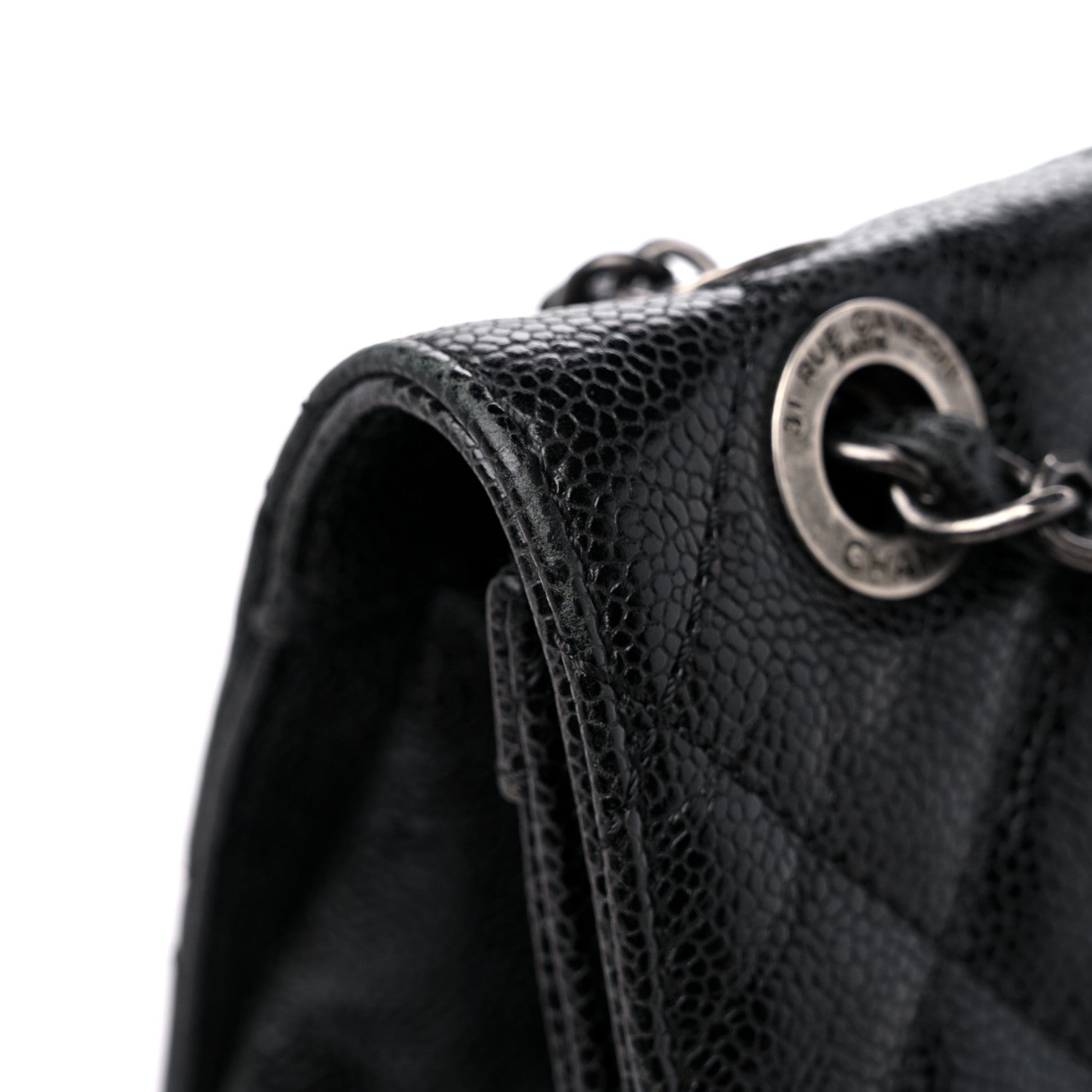 Chanel Crumpled Grained Calfskin Jumbo CC Crave Flap Black 15 of 15