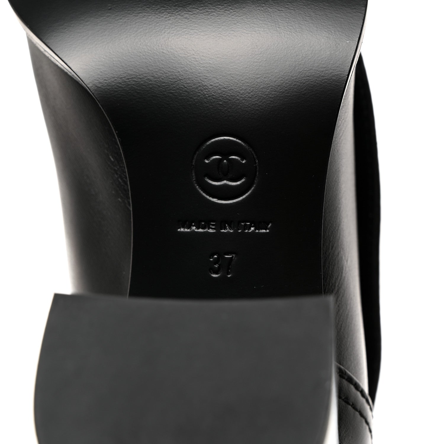 Chanel Calfskin Knit CC Short Boots 37 Black 8 of 8