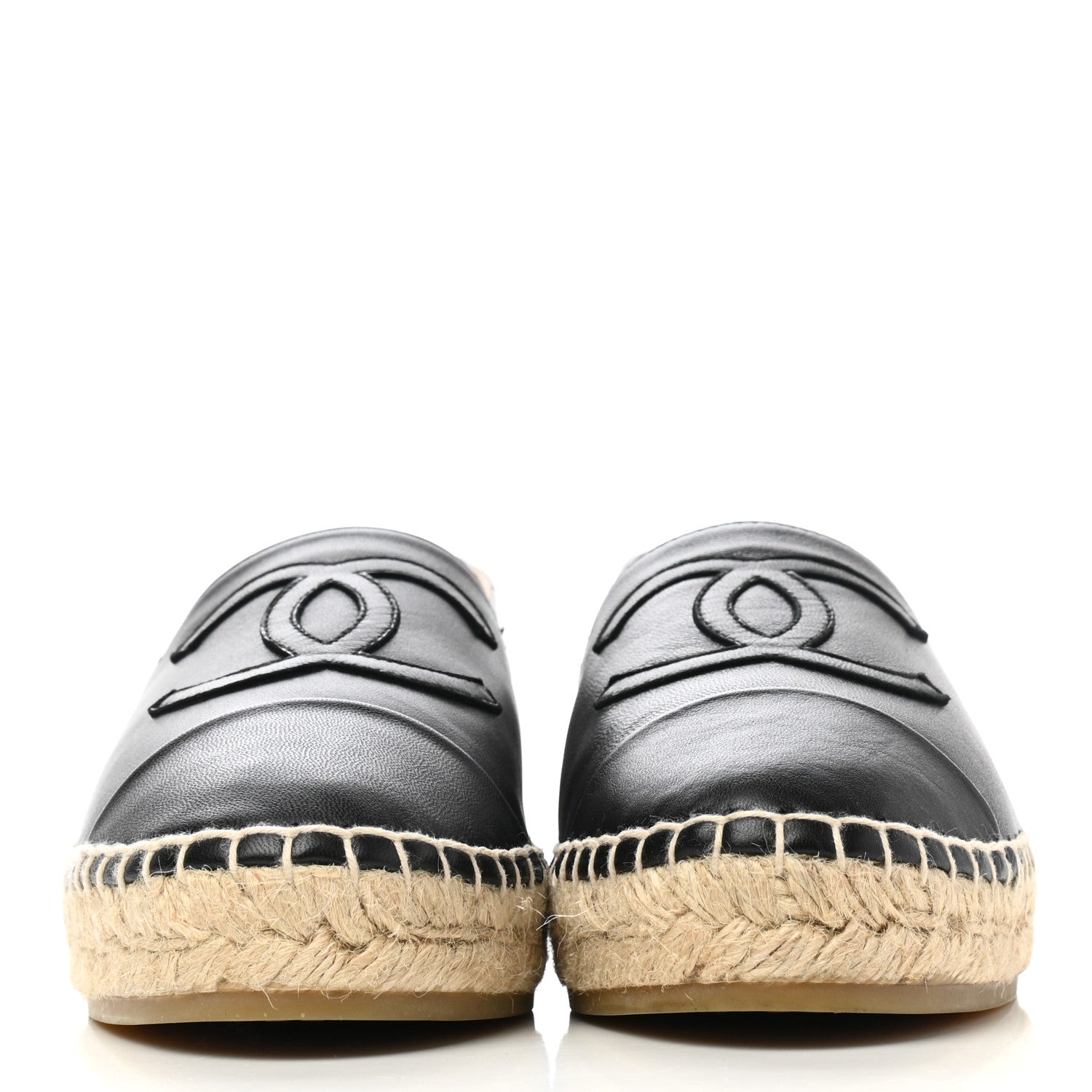 Chanel Lambskin CC Espadrilles 38 Black 2 of 9