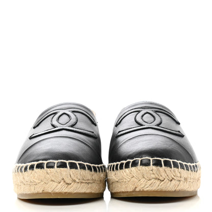 Chanel Lambskin CC Espadrilles 38 Black 2 of 9