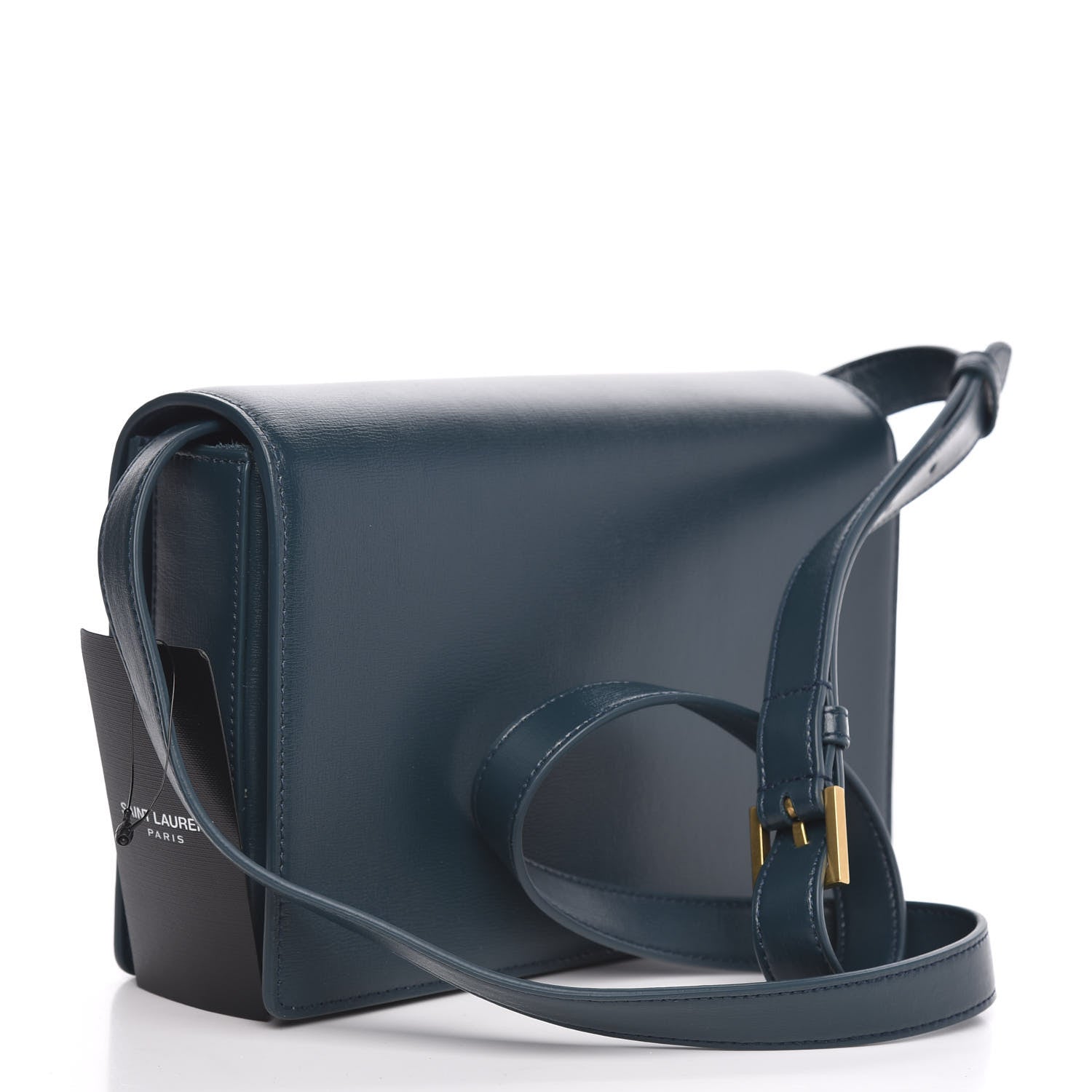 Saint Laurent Smooth Calfskin Suede Medium Bellechasse Dark Turquoise 3 of 9