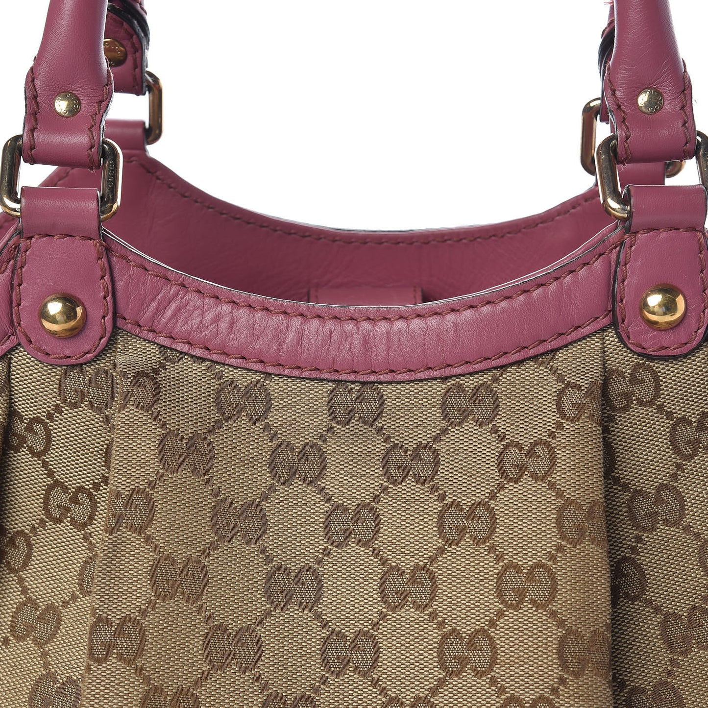 Monogram Margaux Calfskin Medium Sukey Tote Beige Ebony Vintage Rose