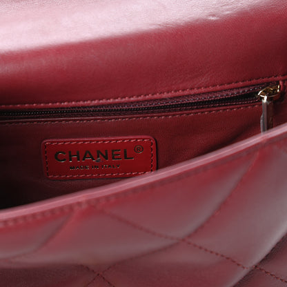 Chanel Lambskin Quilted Small Easy Carry Flap Burgundy 8 of 12
