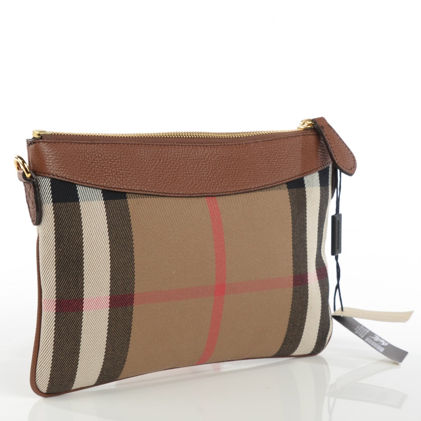House Check Derby Peyton Crossbody Clutch Bag Tan
