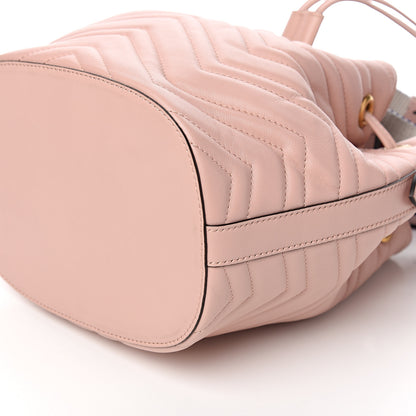 Gucci Calfskin Matelasse Sylvie Web GG Marmont Bucket Bag Perfect Pink 8 of 9