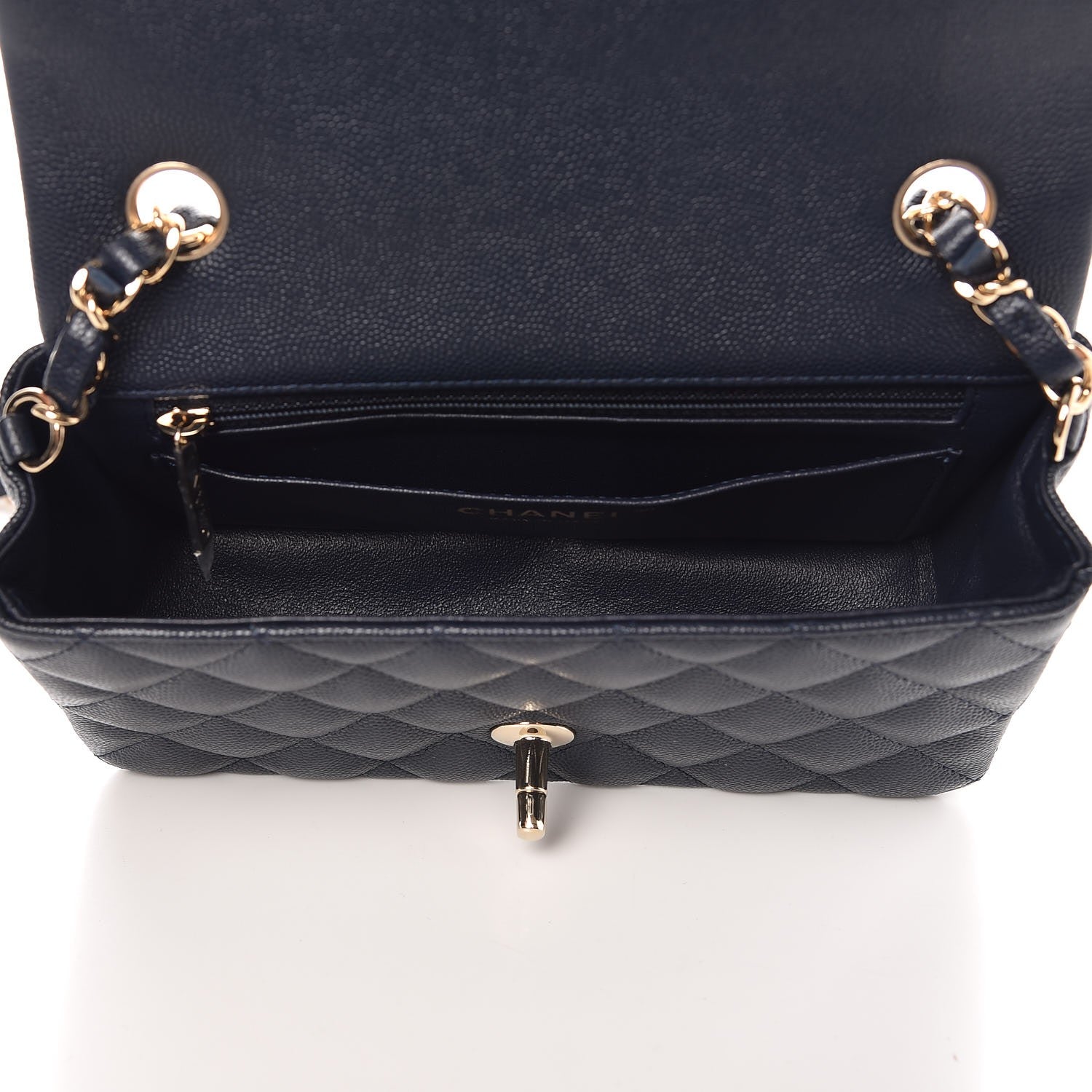 Chanel Caviar Quilted Mini Rectangular Flap Navy 5 of 8