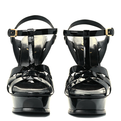 Saint Laurent Patent Tribute 105 Platform Sandals 38.5 Black 2 of 9