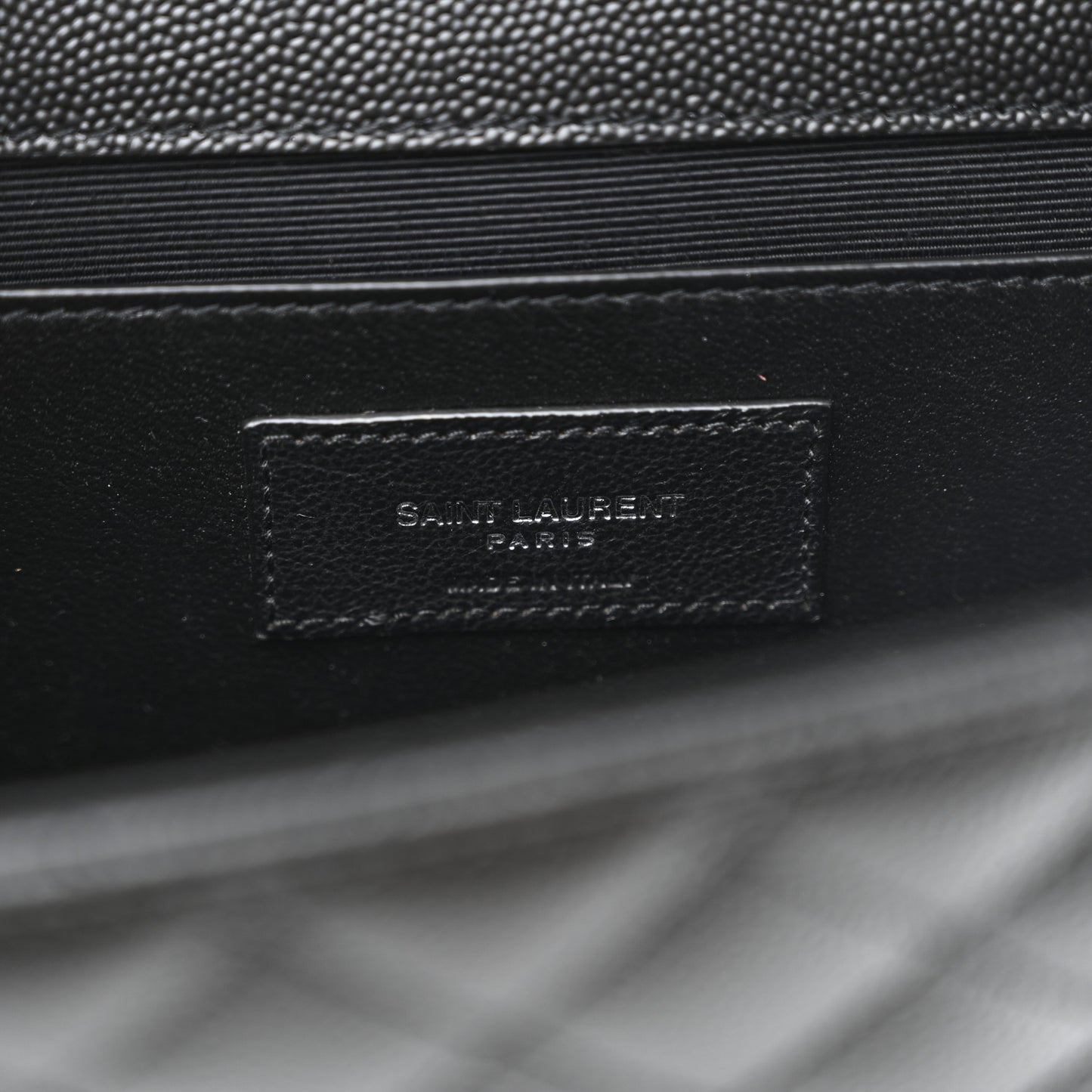 Grain De Poudre Textured Mixed Matelasse Triquilt Medium Monogram Satchel Black