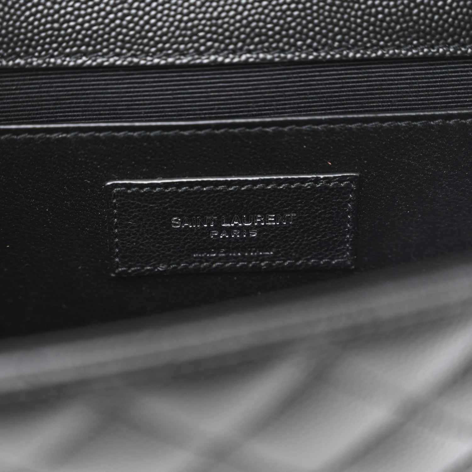 Saint Laurent Grain De Poudre Textured Mixed Matelasse Triquilt Medium Monogram Satchel Black 6 of 10
