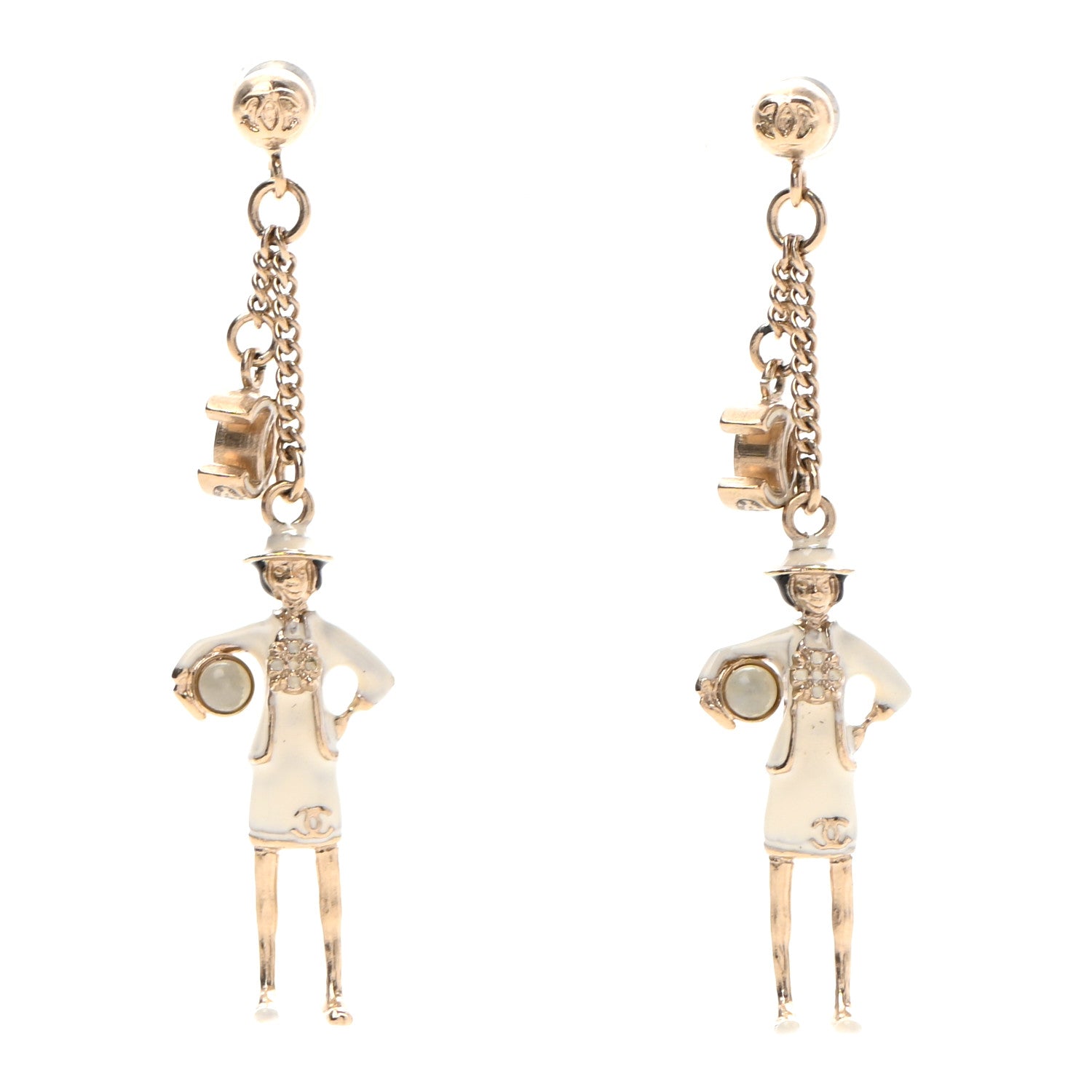 Chanel Madame Coco Drop Earrings Gold 1 of 4