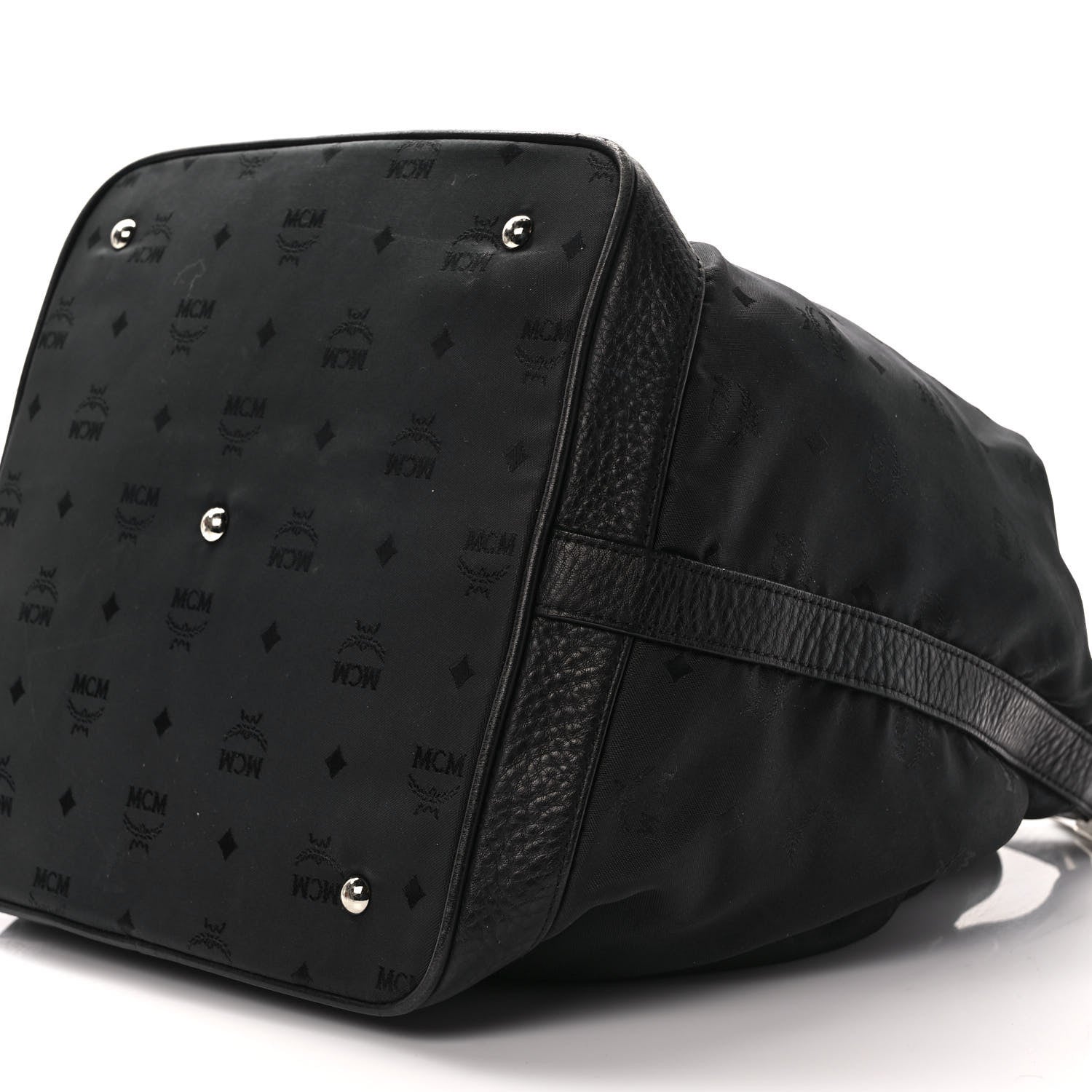 MCM Nylon Monogram Bucket Black 8 of 10