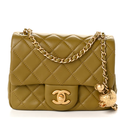 Chanel Lambskin Quilted Mini Pearl Crush Flap Green 8 of 10