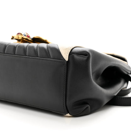 Gucci Calfskin Bamboo Trapuntata Queen Margaret Top Handle Bag Mystic White Black 10 of 10