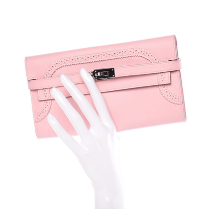Hermes Swift Ghillies Kelly Longue Wallet Rose Sakura 2 of 8