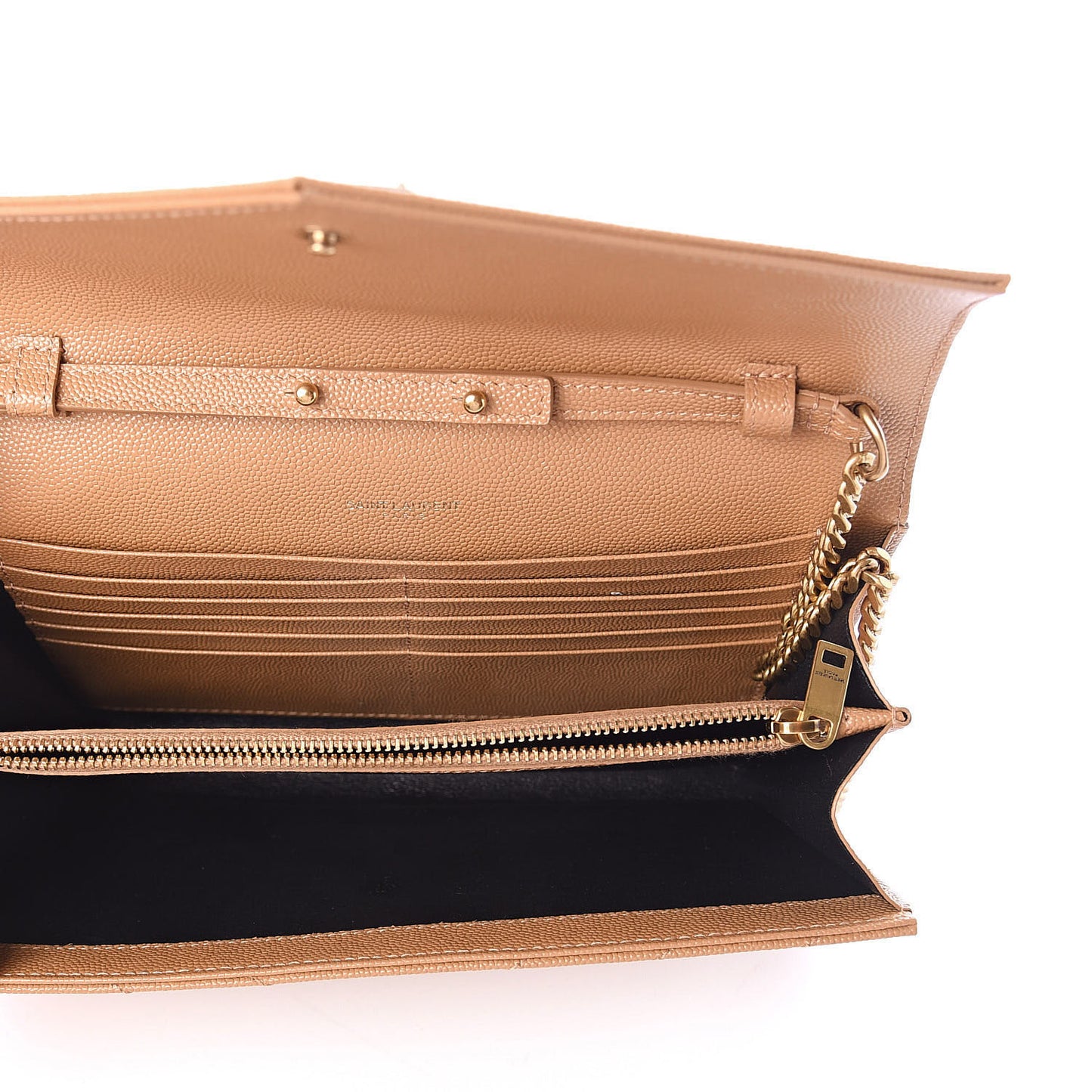 Grain De Poudre Matelasse Monogram Chain Wallet Cork