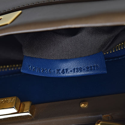 Fendi Vitello Morgan Shiny Nappa Medium Peekaboo Iconic Satchel Foresta Blue 8 of 21